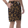 Damask Gold Pattern Print Men's Shorts-grizzshop