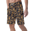 Damask Gold Pattern Print Men's Shorts-grizzshop