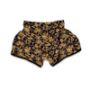 Damask Gold Pattern Print Muay Thai Boxing Shorts-grizzshop