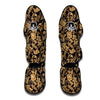 Damask Gold Pattern Print Muay Thai Shin Guards-grizzshop