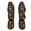 Damask Gold Print Pattern Muay Thai Shin Guards-grizzshop