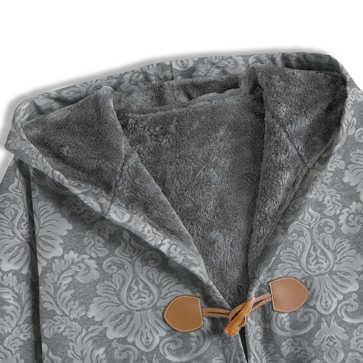 Damask Grey Print Pattern Men's Windbreaker Jacket-grizzshop