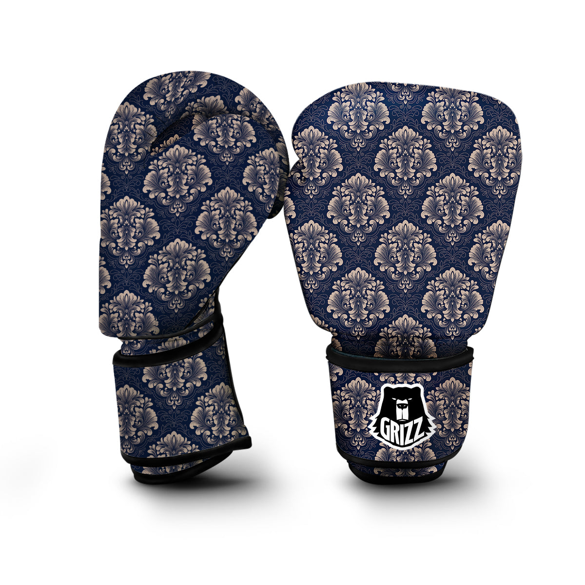 Damask Pattern Print Boxing Gloves-grizzshop