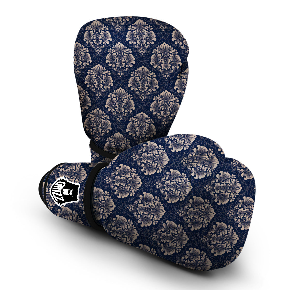 Damask Pattern Print Boxing Gloves-grizzshop