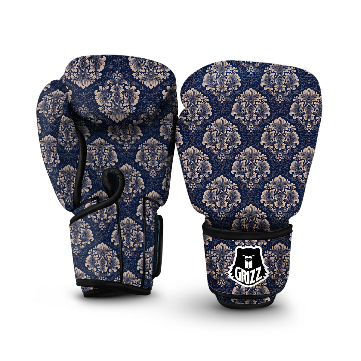 Damask Pattern Print Boxing Gloves-grizzshop