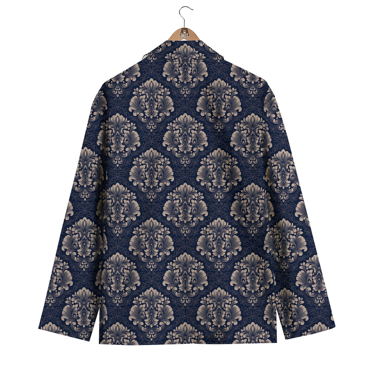 Damask Pattern Print Men's Blazer-grizzshop