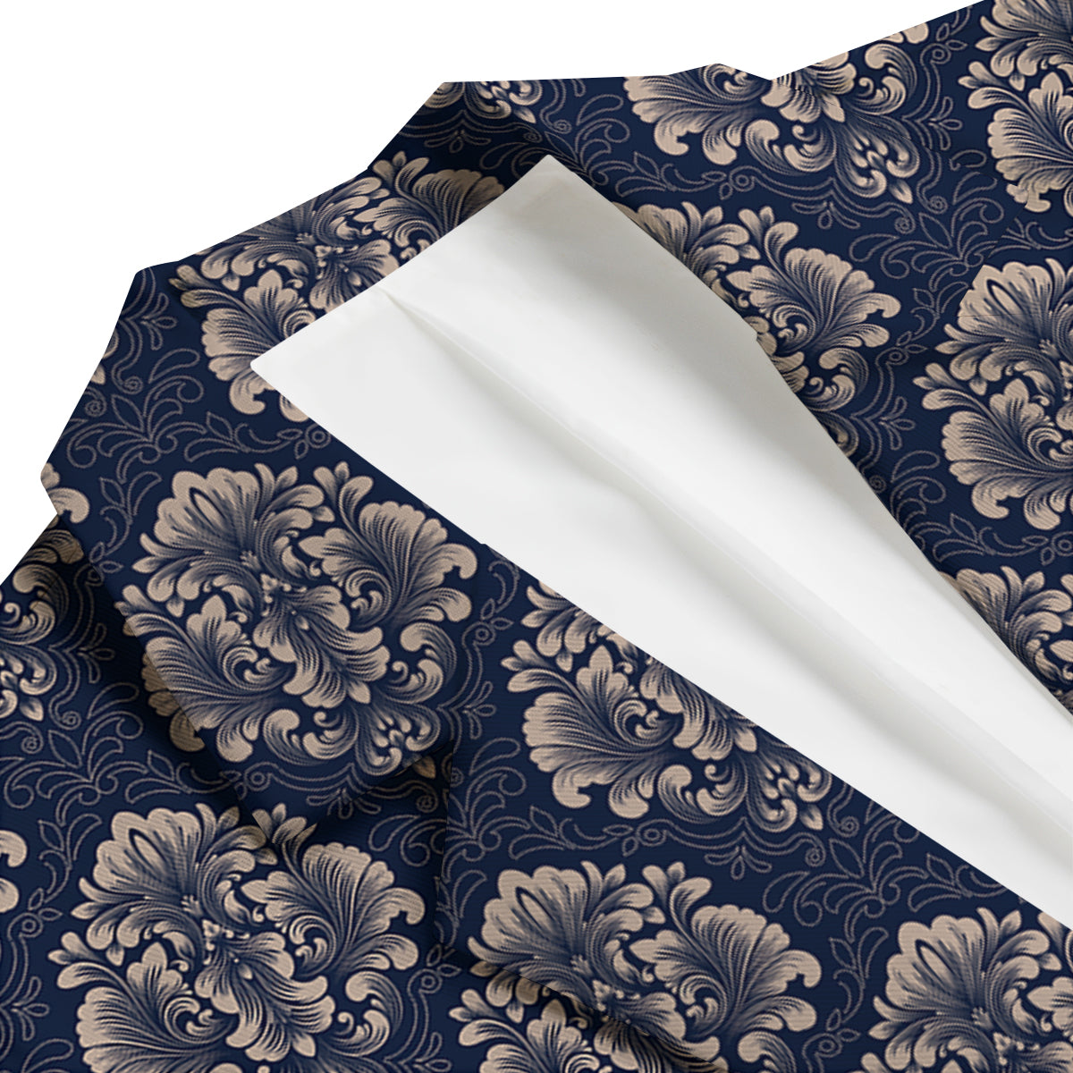 Damask Pattern Print Men's Blazer-grizzshop