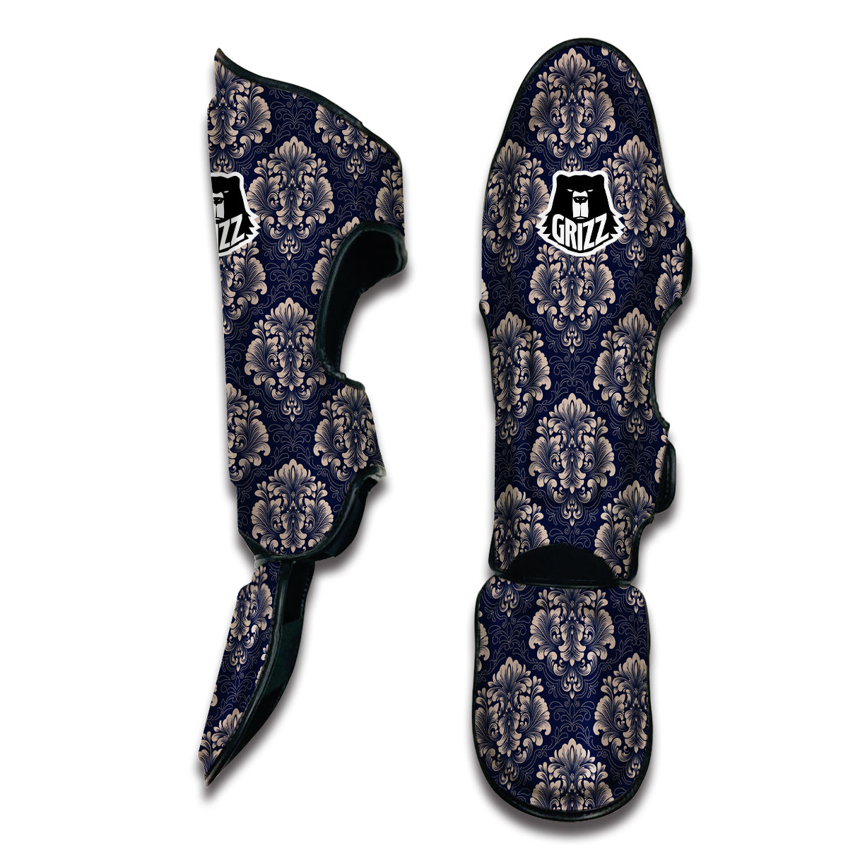 Damask Pattern Print Muay Thai Shin Guards-grizzshop