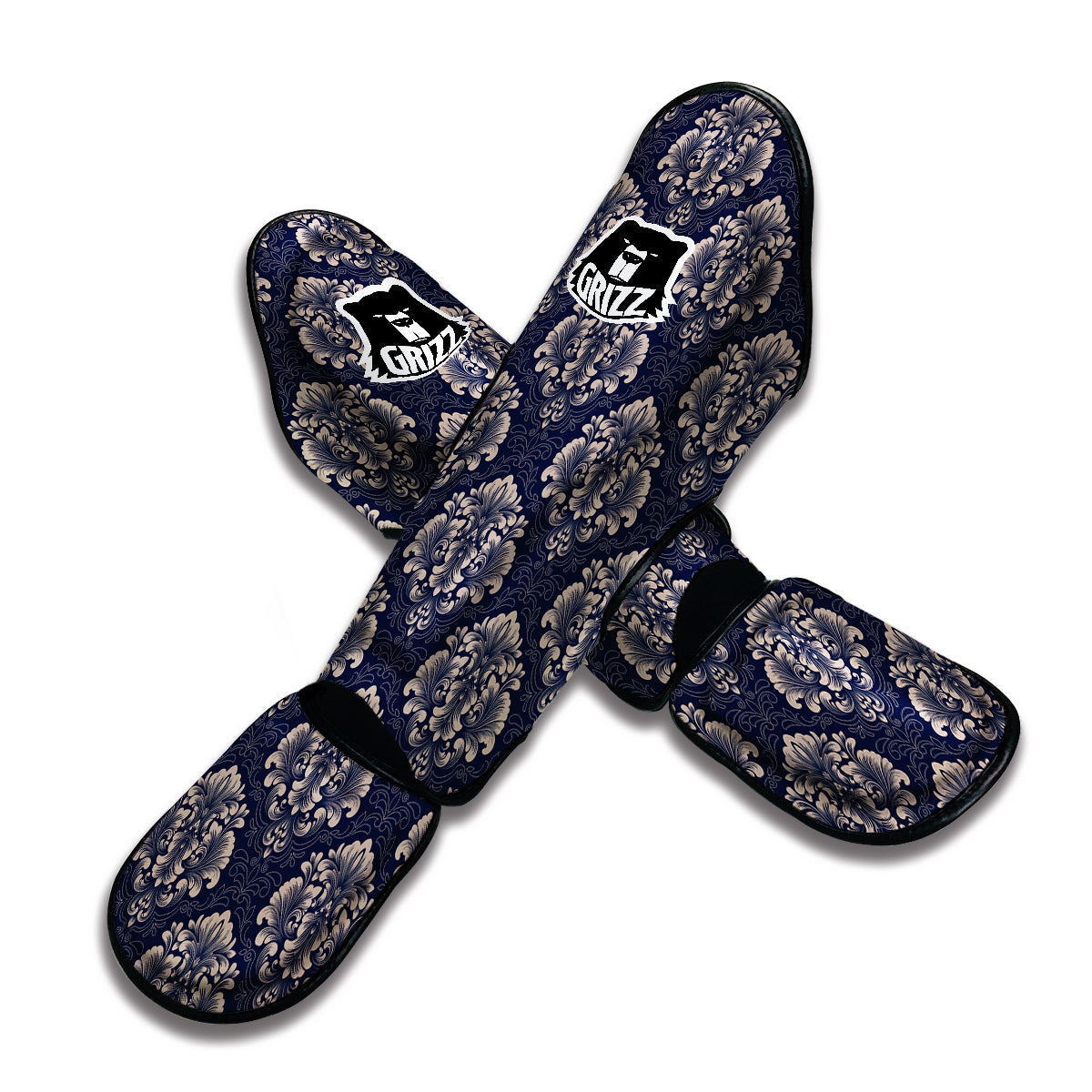 Damask Pattern Print Muay Thai Shin Guards-grizzshop