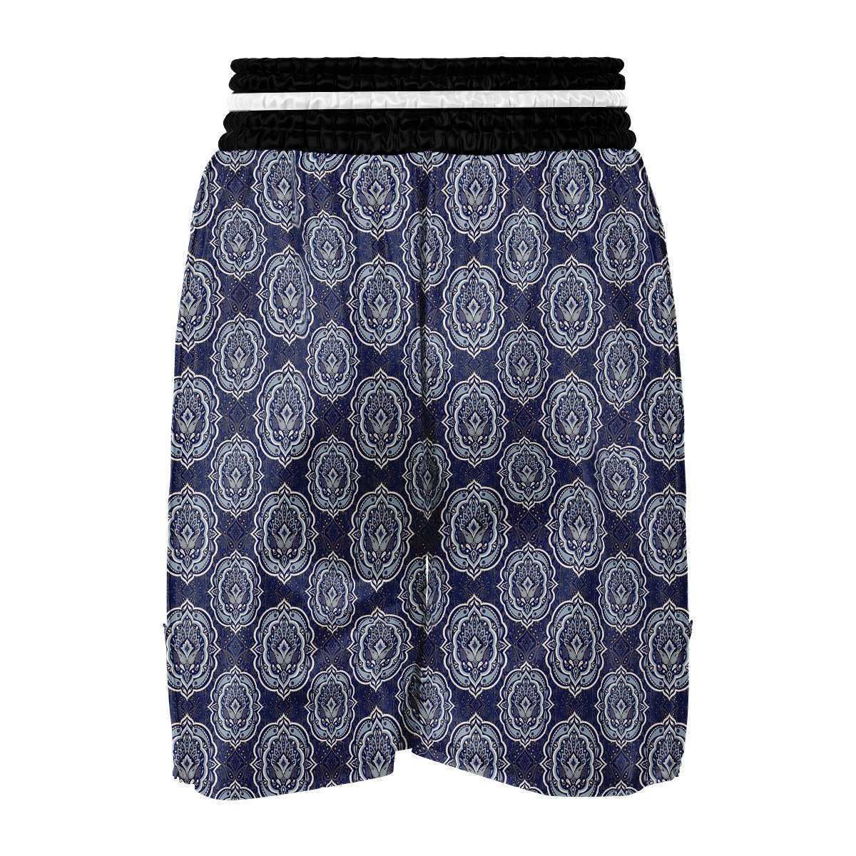 Damask Print Pattern Boxing Shorts-grizzshop