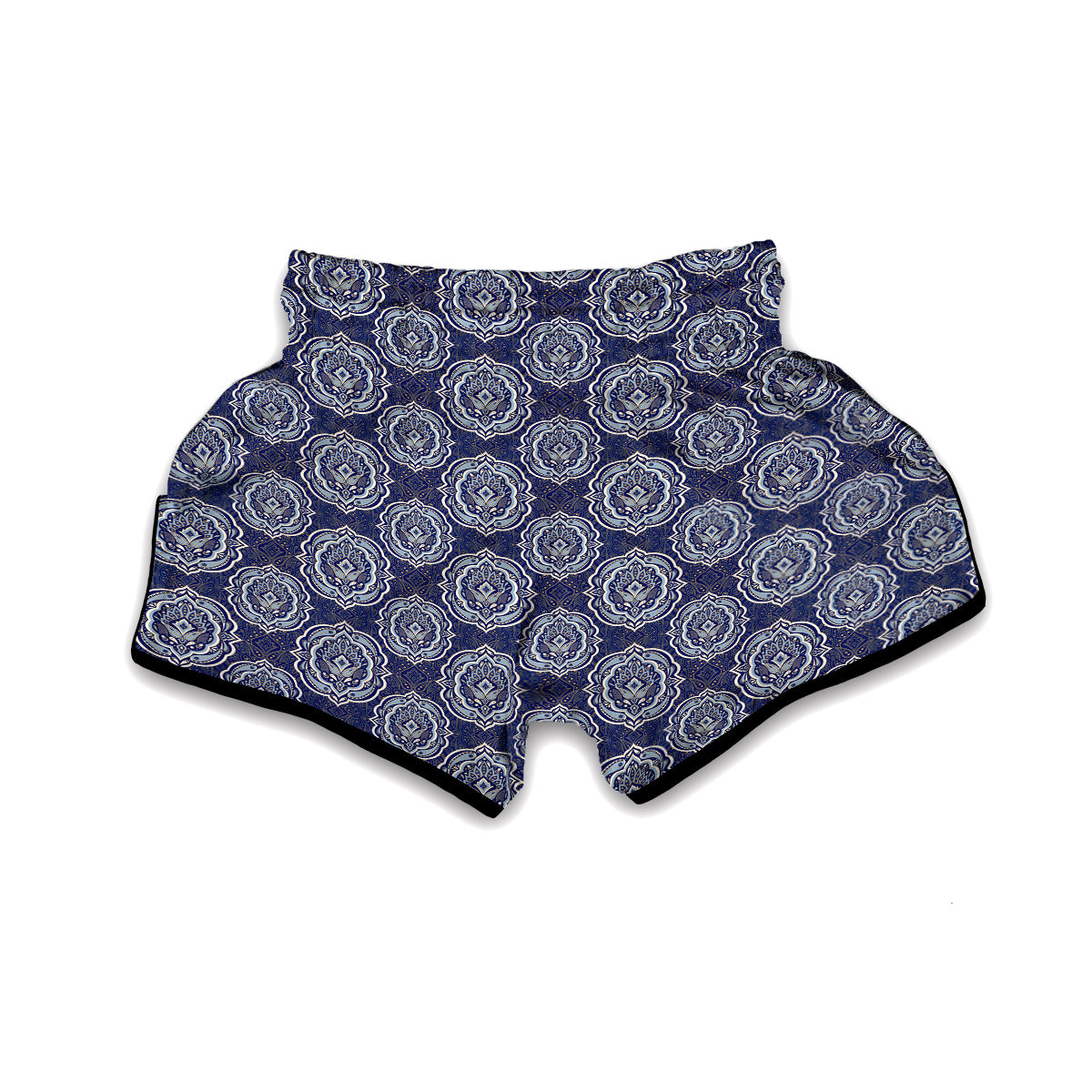 Damask Print Pattern Muay Thai Boxing Shorts-grizzshop