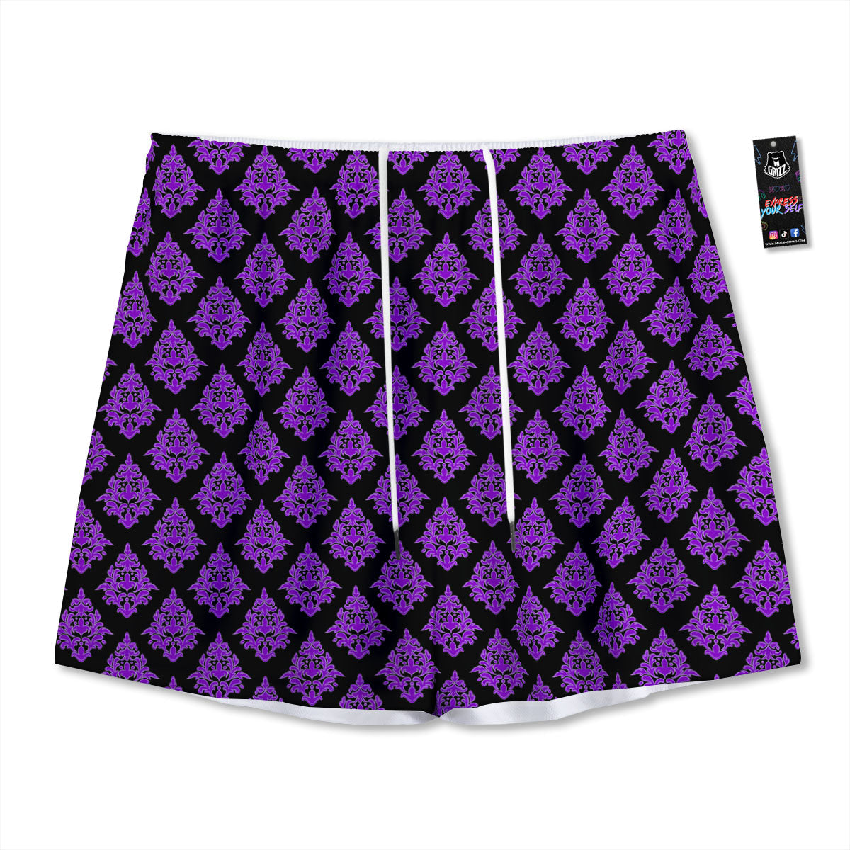 Fishing Hooks Print Mesh Shorts