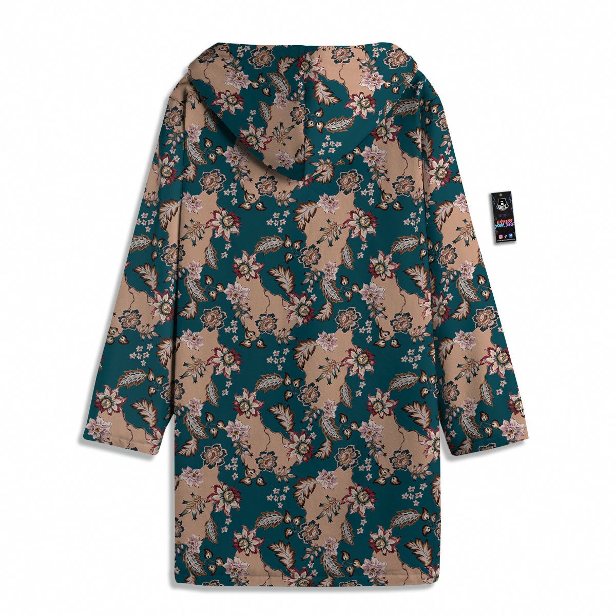Damask Teal And Blue Print Pattern Men's Windbreaker Jacket-grizzshop