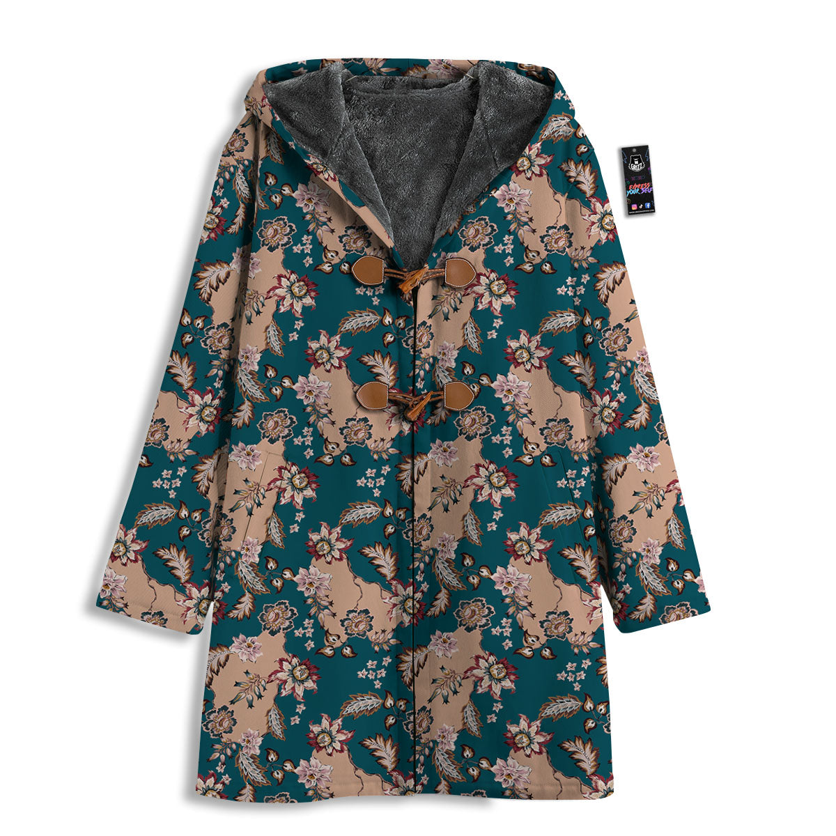 Damask Teal And Blue Print Pattern Men's Windbreaker Jacket-grizzshop