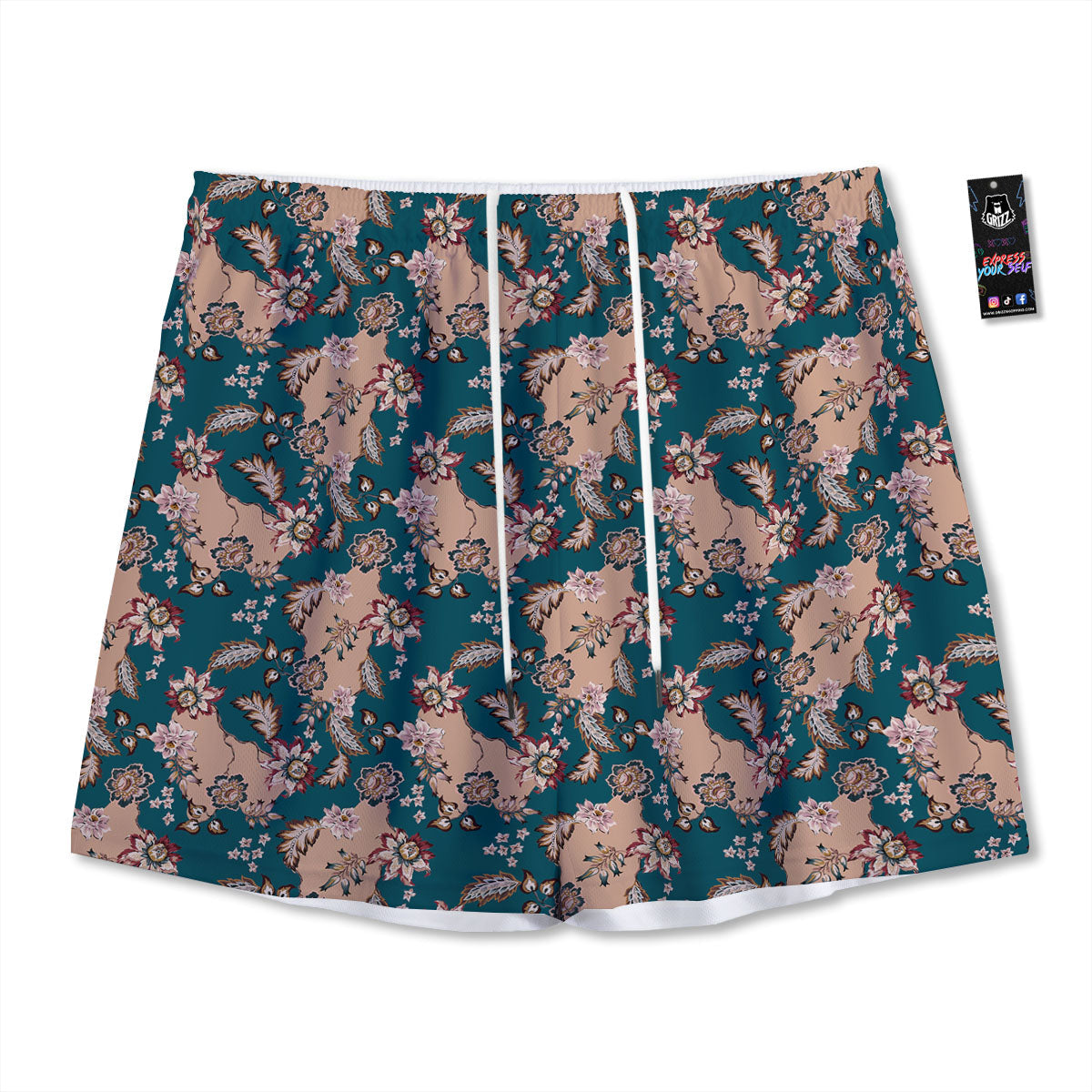 Emoji Cute Chicken Print Pattern Mesh Shorts