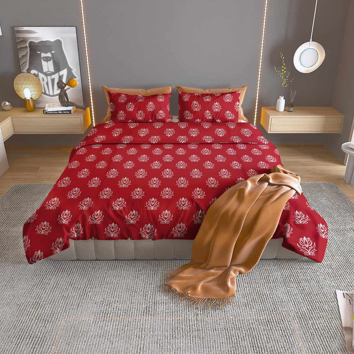 Colorful Palm Trees Print Pattern Duvet Cover Bedding Set