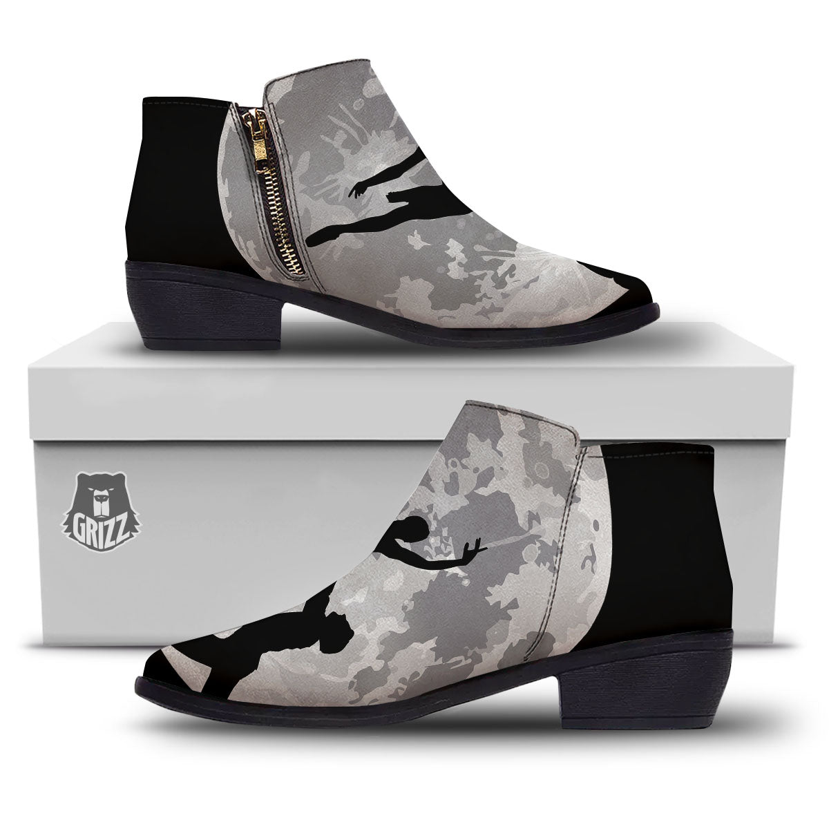 Dance Ballet On The Moon Night Print Ankle Boots-grizzshop