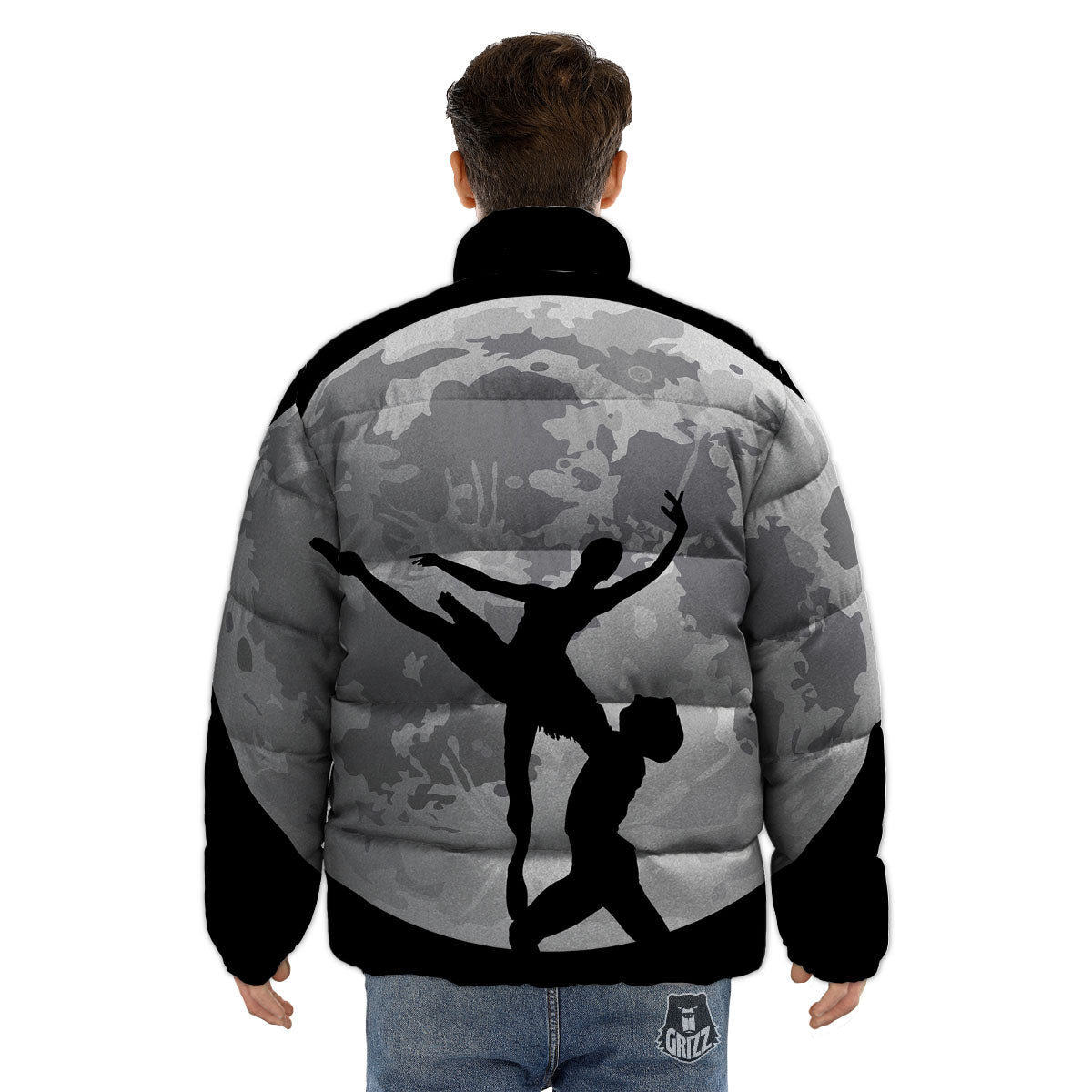 Dance Ballet On The Moon Night Print Puffer Jacket-grizzshop