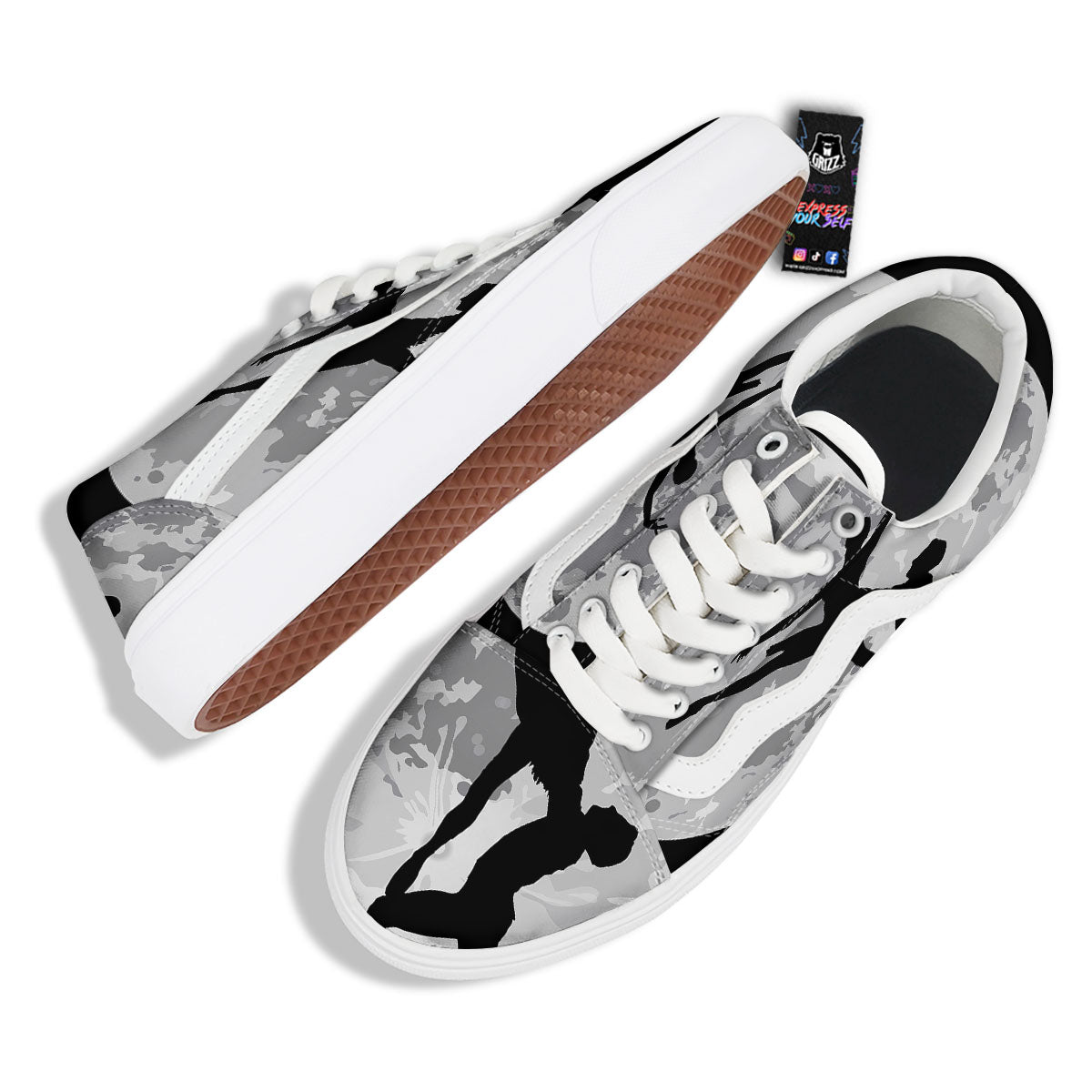 Dance Ballet On The Moon Night Print Skate Shoes-grizzshop