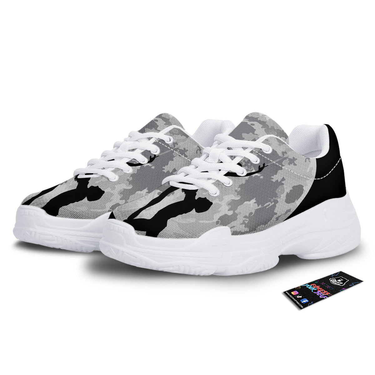 Dance Ballet On The Moon Night Print White Chunky Shoes-grizzshop