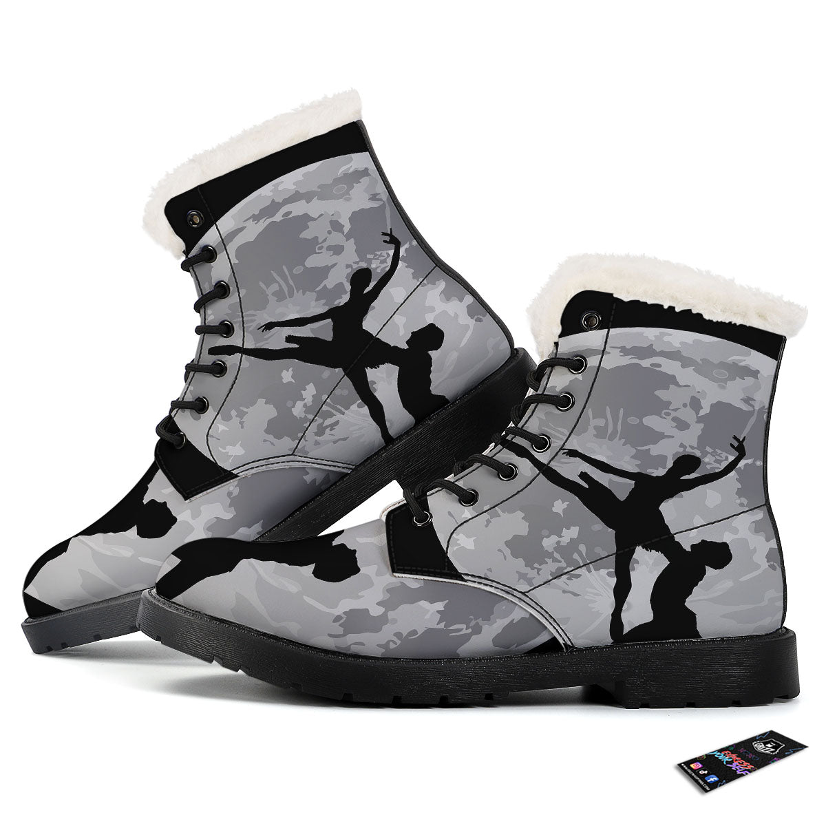 Dance Ballet On The Moon Night Print Winter Boots-grizzshop