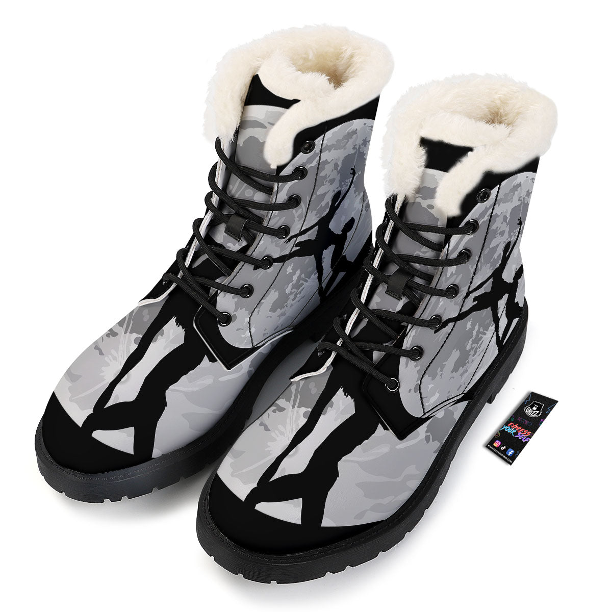 Dance Ballet On The Moon Night Print Winter Boots-grizzshop