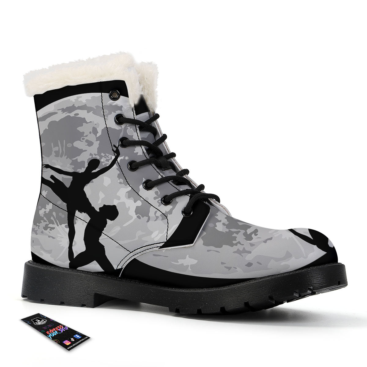 Dance Ballet On The Moon Night Print Winter Boots-grizzshop