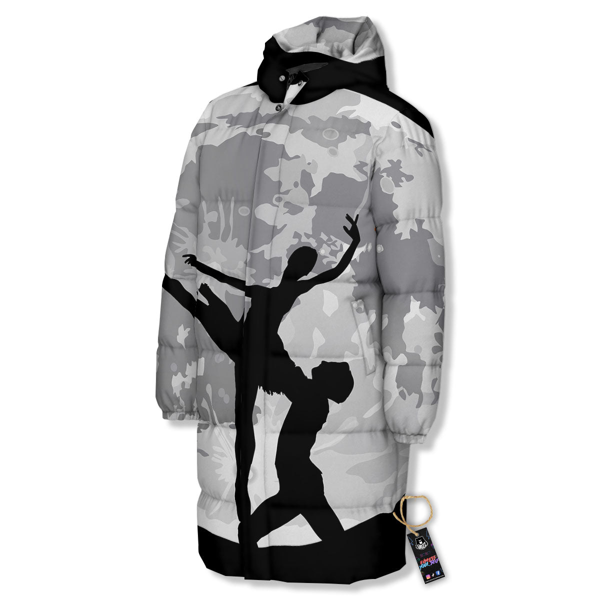 Dance Ballet On The Moon Night Print Long Down Jacket