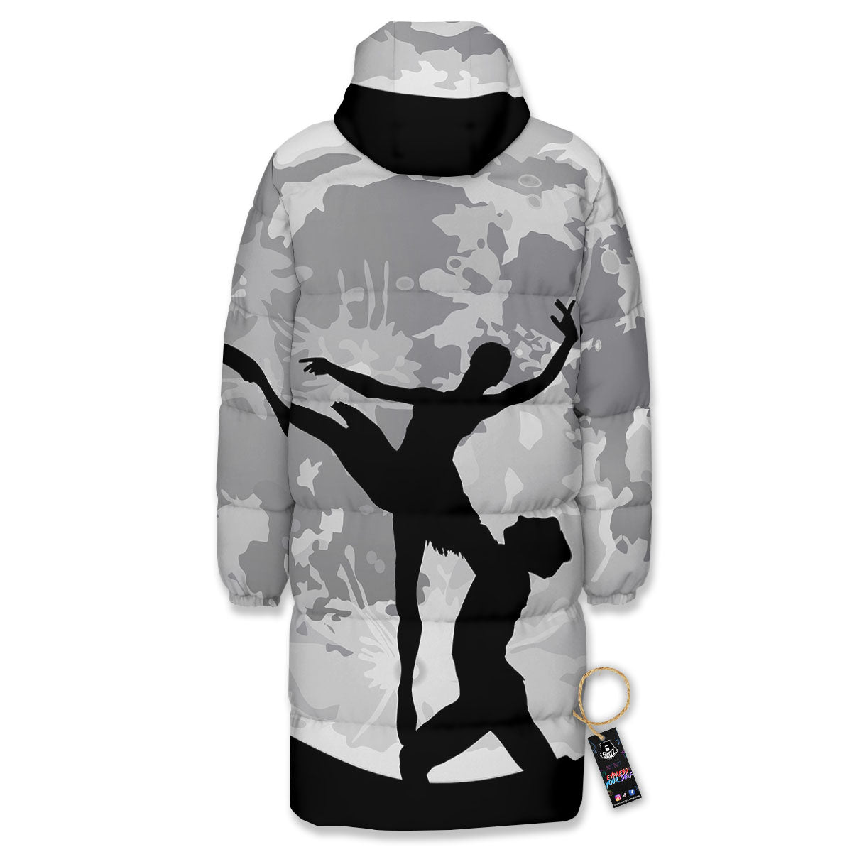 Dance Ballet On The Moon Night Print Long Down Jacket
