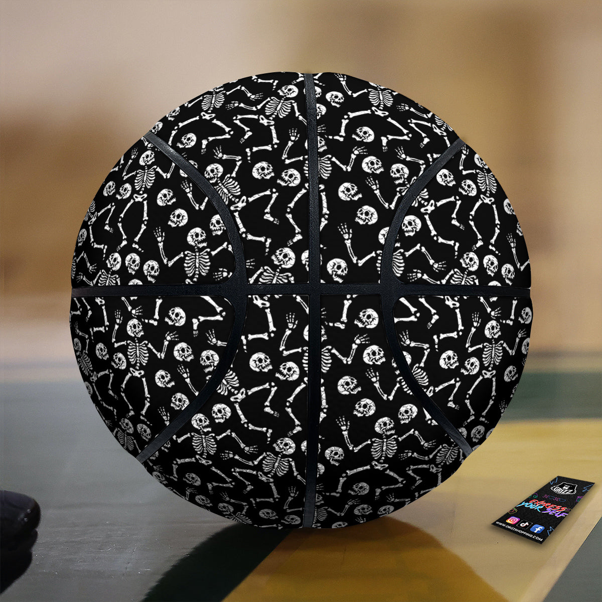 Dancing Party Skeleton Print Pattern Basketball-grizzshop