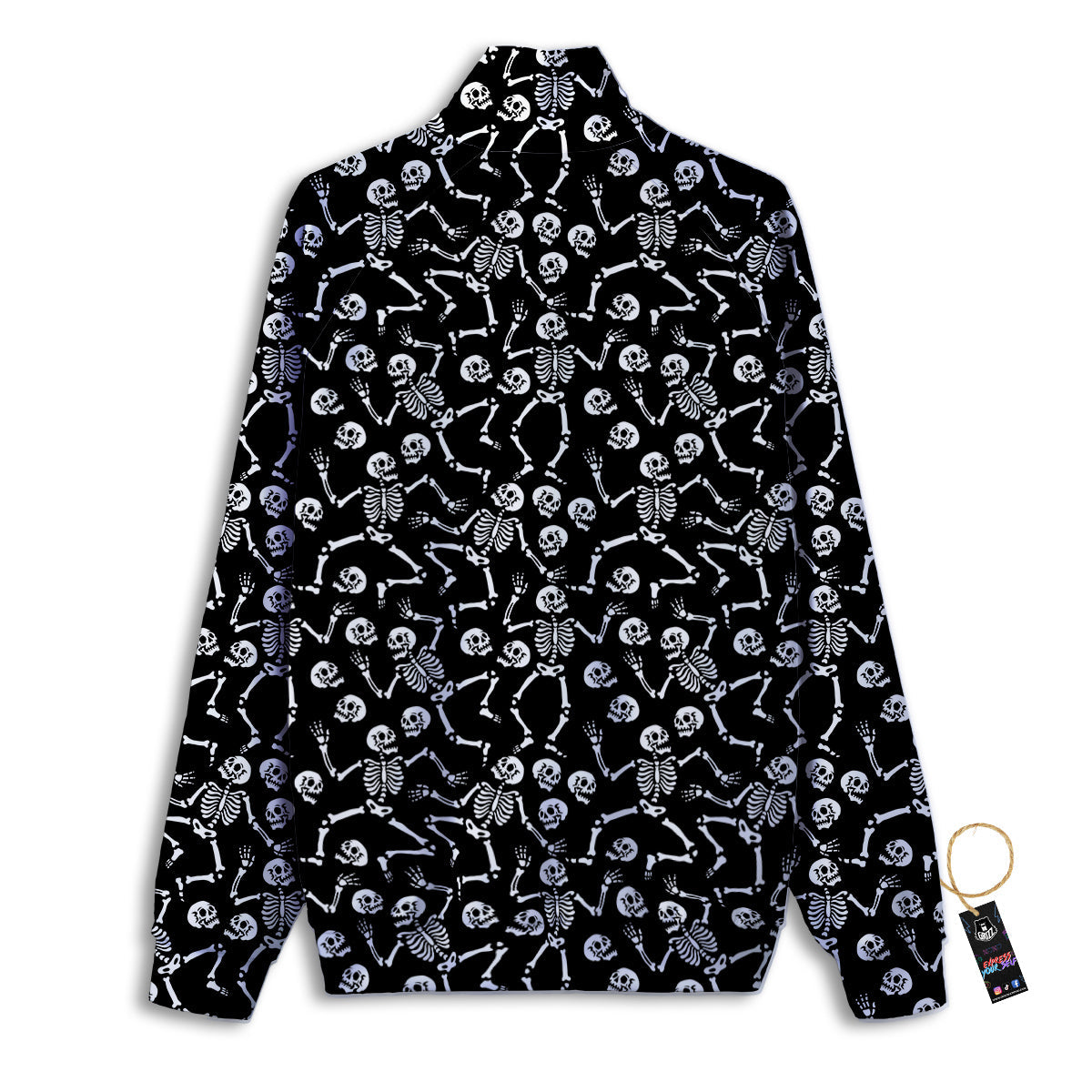 Dancing Party Skeleton Print Pattern Track Jacket-grizzshop