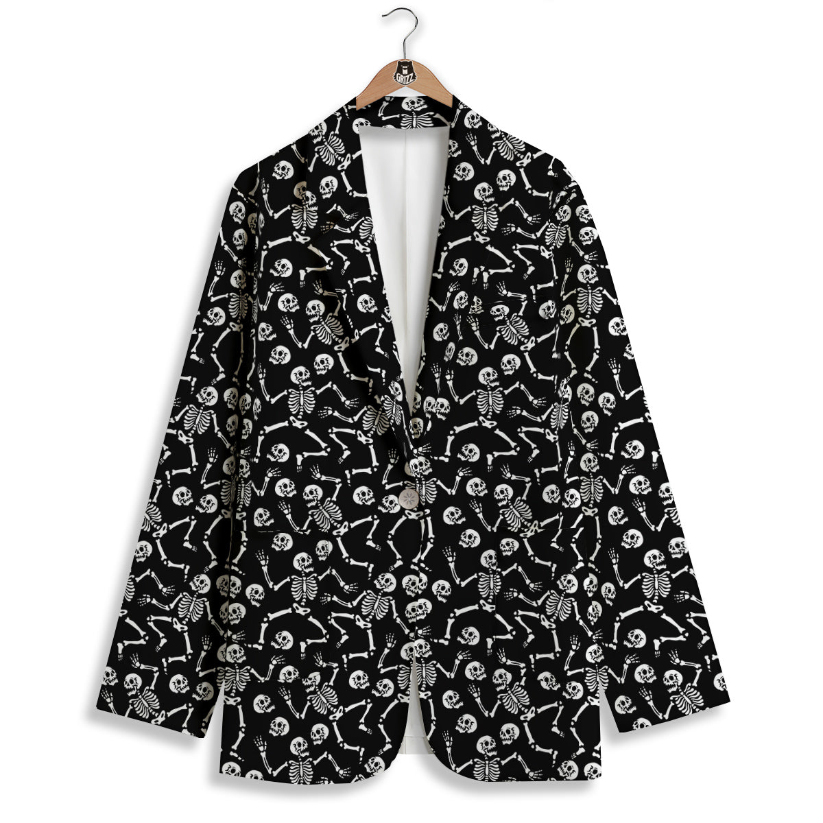 Dancing Party Skeleton Print Pattern Women's Blazer-grizzshop