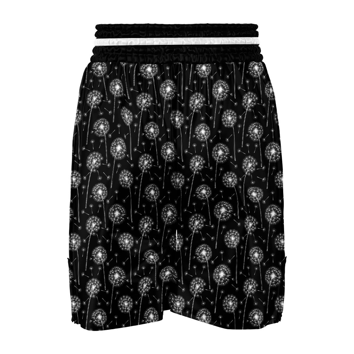Dandelion Black Pattern Print Boxing Shorts-grizzshop