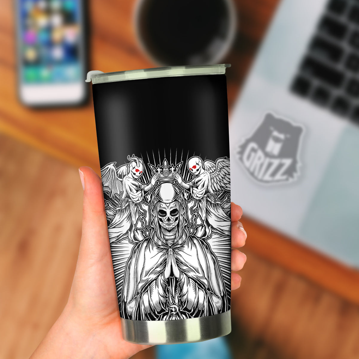 Dark Angel Of Death Print Tumbler-grizzshop