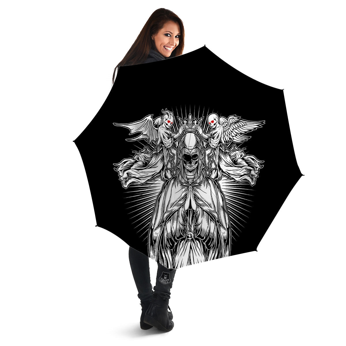 Dark Angel Of Death Print Umbrella-grizzshop
