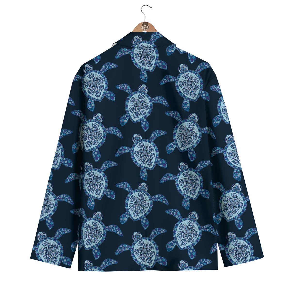 Dark Blue Aztec Print Men's Blazer-grizzshop
