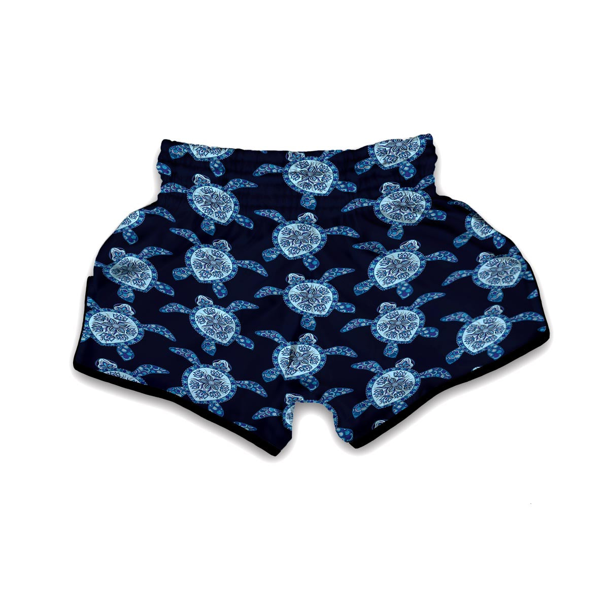 Dark Blue Aztec Print Muay Thai Boxing Shorts-grizzshop