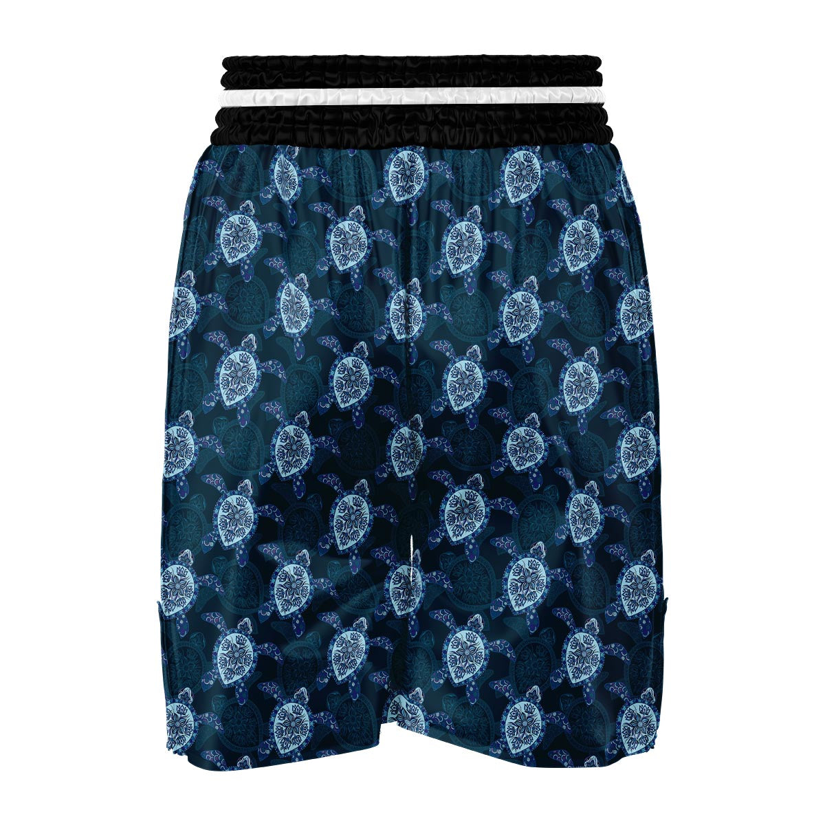 Dark Blue Aztec Turtle Boxing Shorts-grizzshop