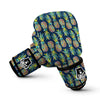 Dark Blue Pineapple Print Boxing Gloves-grizzshop