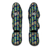 Dark Blue Pineapple Print Muay Thai Shin Guards-grizzshop