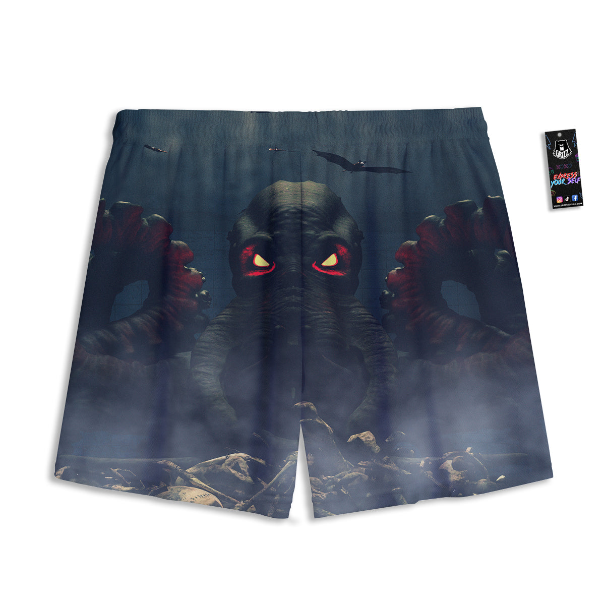 Golden Cat Tartan Print Pattern Mesh Shorts