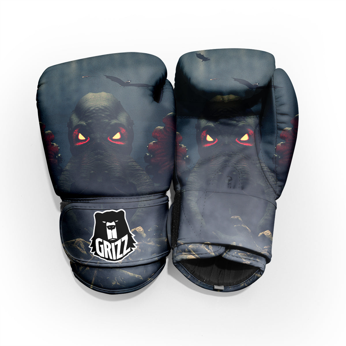 Dark Cthulhu Octopus And Bones Print Pro Boxing Glove