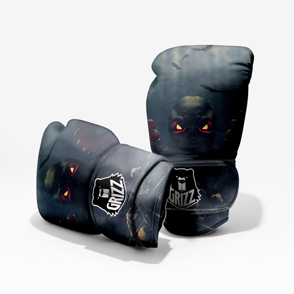 Dark Cthulhu Octopus And Bones Print Pro Boxing Glove