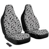 Dark Floral And Crow Print Pattern Car Seat Covers-grizzshop