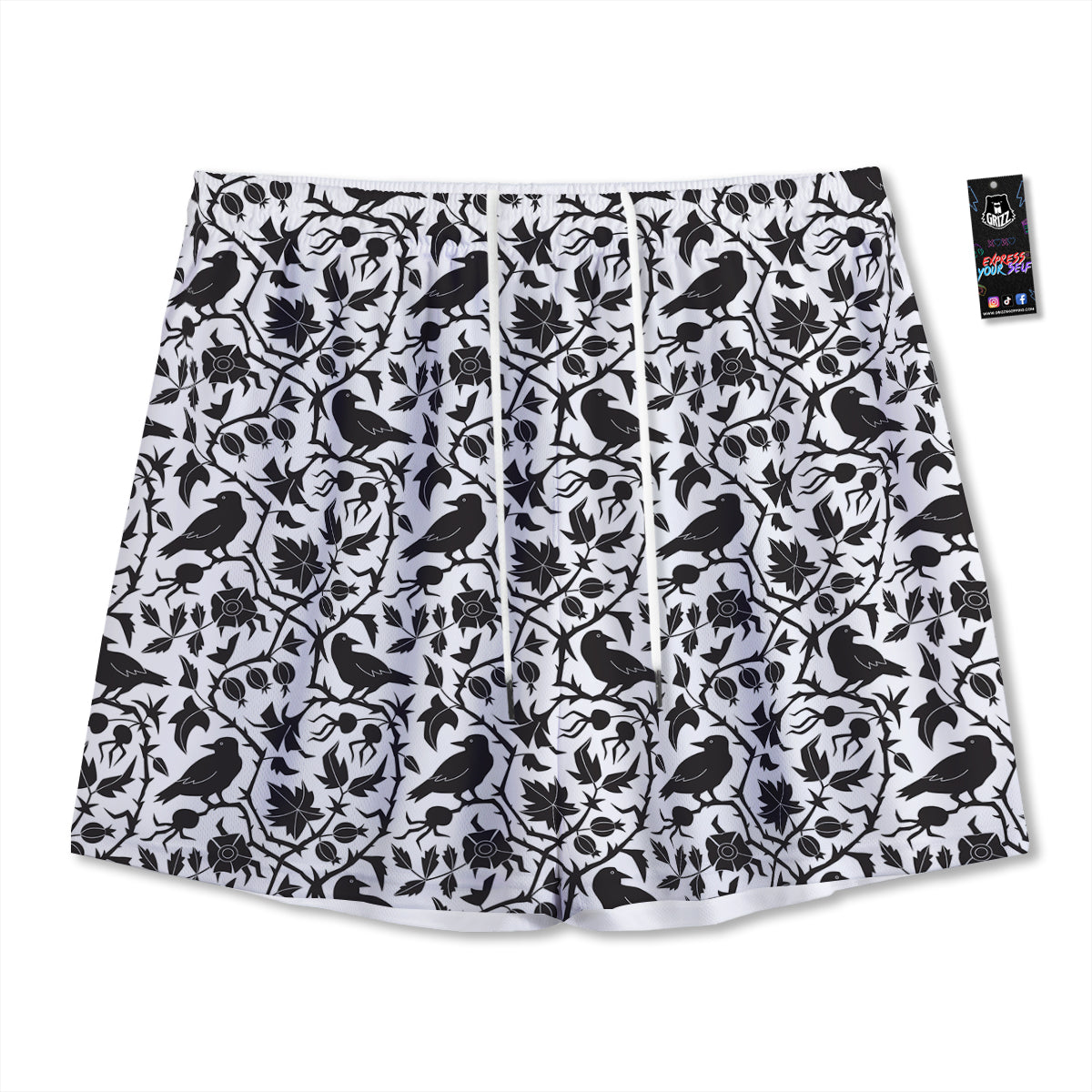 Fishing Print Pattern Mesh Shorts