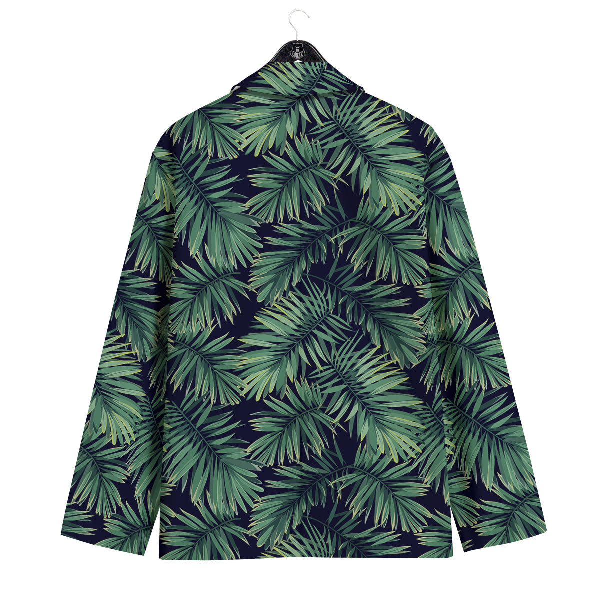 Dark Green Palm Tree Print Pattern Men's Sport Coat-grizzshop