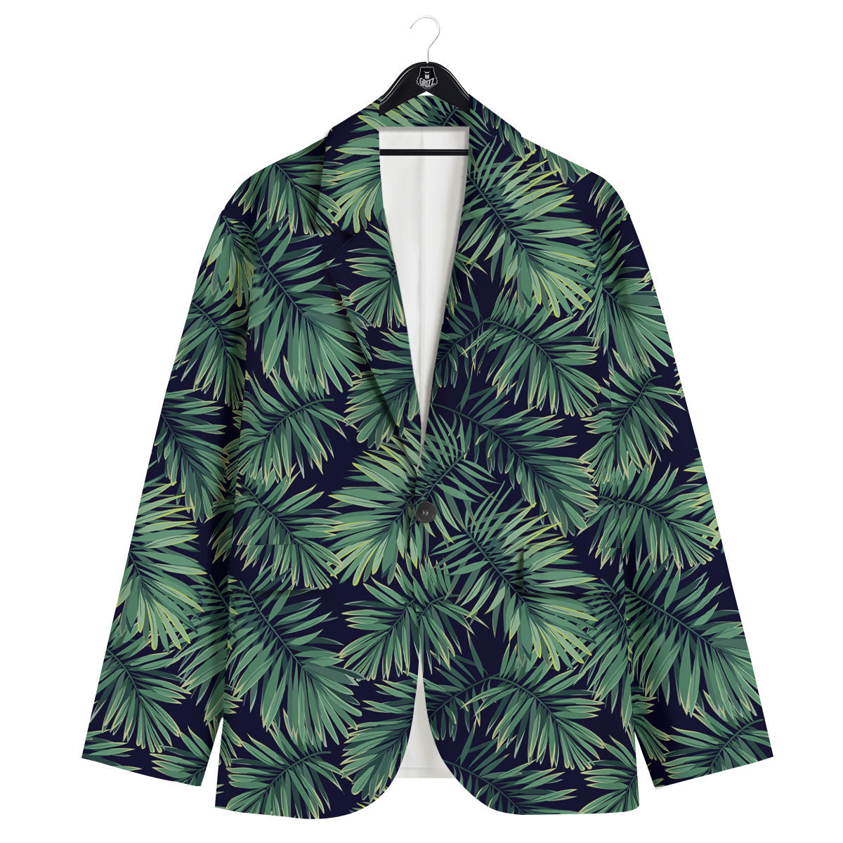 Dark Green Palm Tree Print Pattern Men's Sport Coat-grizzshop