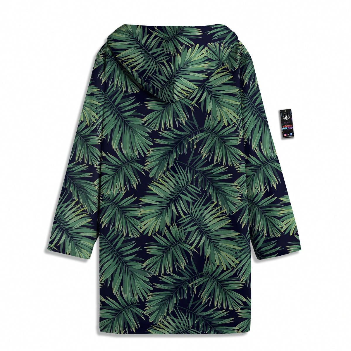 Dark Green Palm Tree Print Pattern Men's Windbreaker Jacket-grizzshop