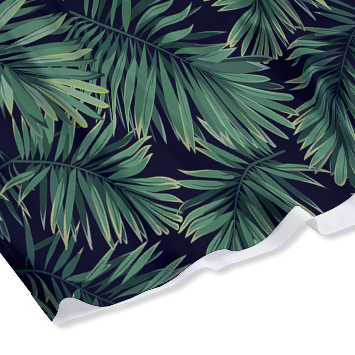 Dark Green Palm Tree Print Pattern Mesh Shorts