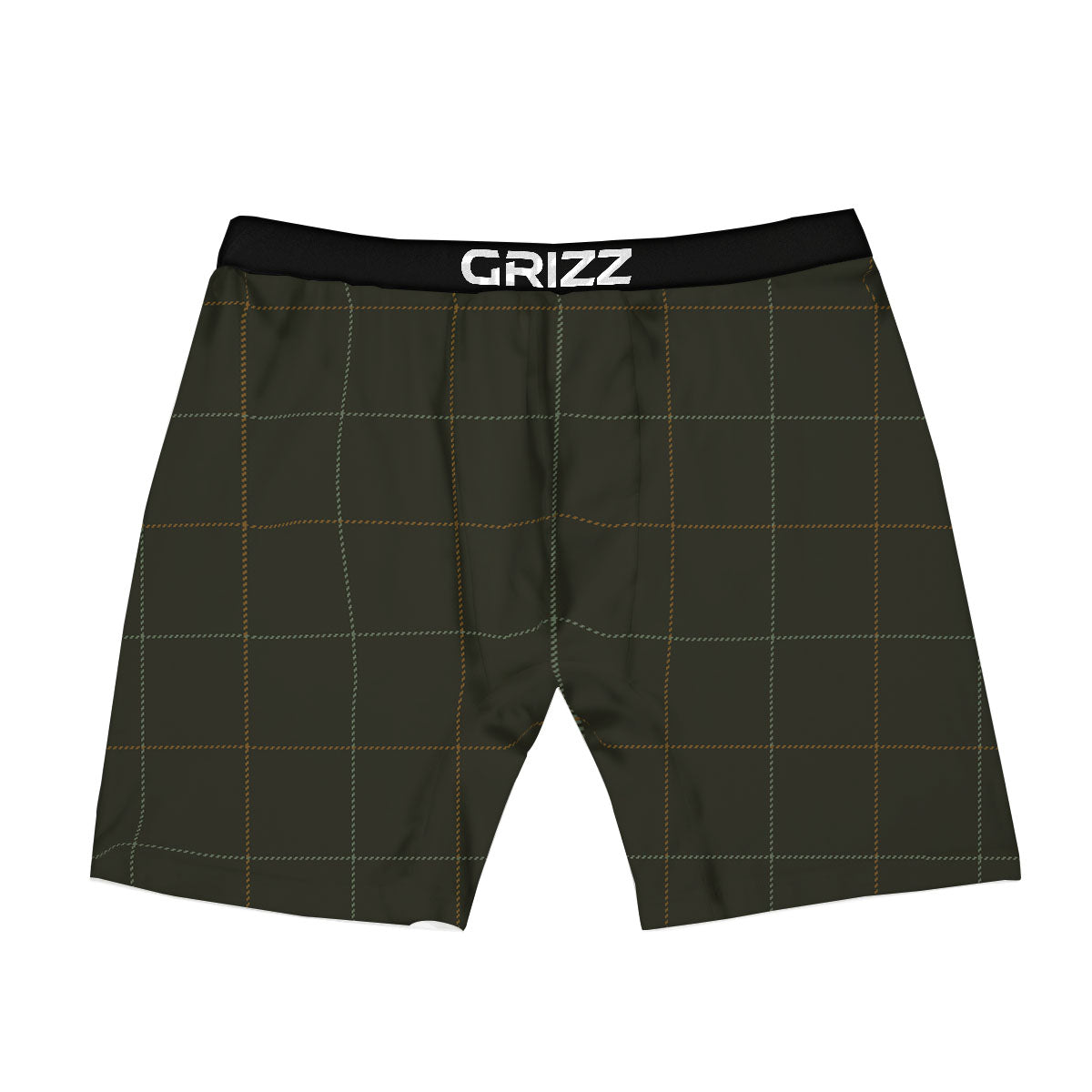 Dark Green Tattersall Print Pattern Boxer Briefs-grizzshop